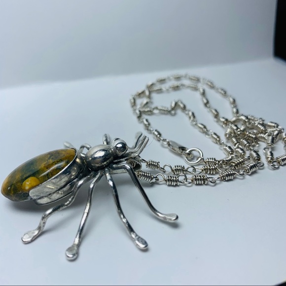 Sterling Silver Hand Forged Spider pendant + chain - Picture 7 of 10